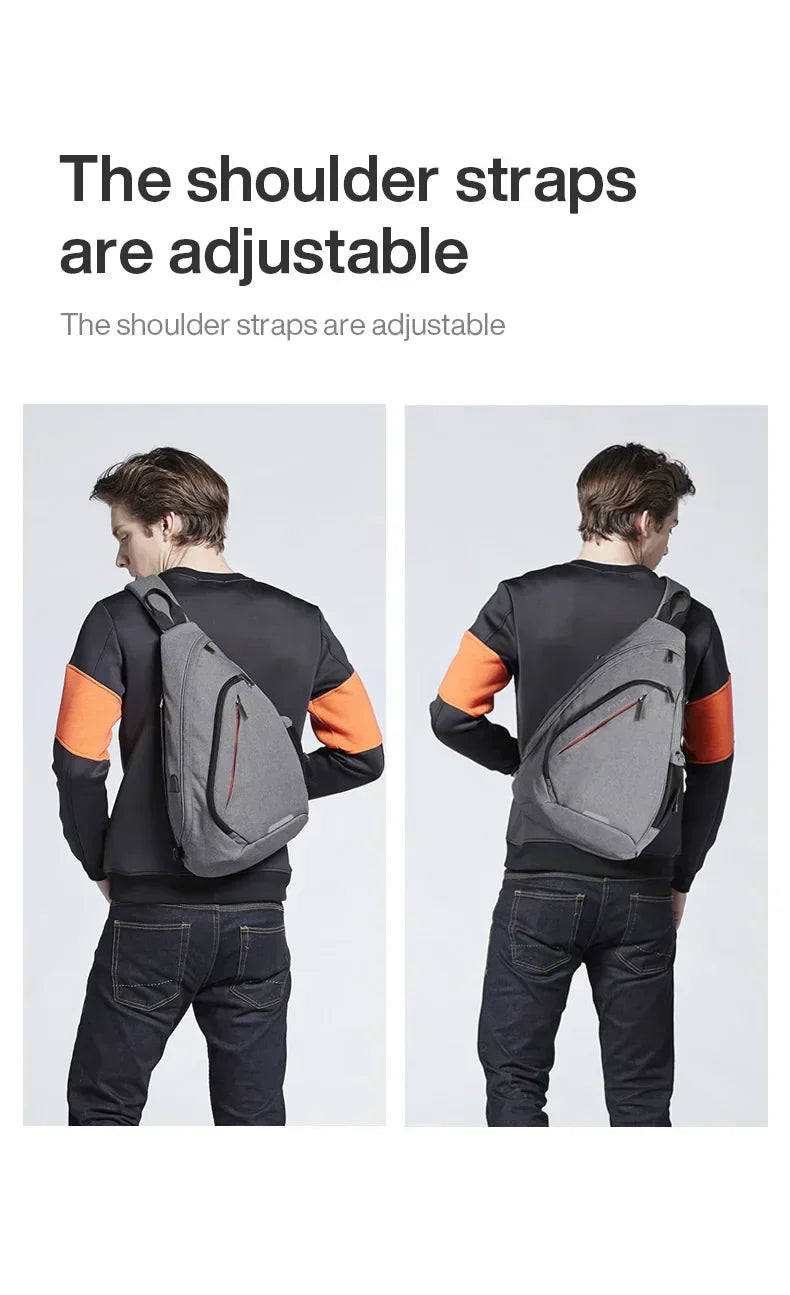 Men One Shoulder Backpack Women Sling Bag Crossbody USB Boys Cycling Sports Travel Versatile Fashion Bag Student School