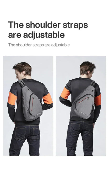 Men One Shoulder Backpack Women Sling Bag Crossbody USB Boys Cycling Sports Travel Versatile Fashion Bag Student School