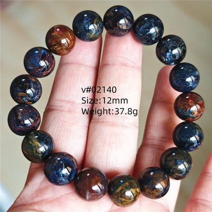 Natural Blue Pietersite Bracelet Women Men Beads Round Beads Chatoyant Cat Eye Fire Pietersite Namibia AAAAAA