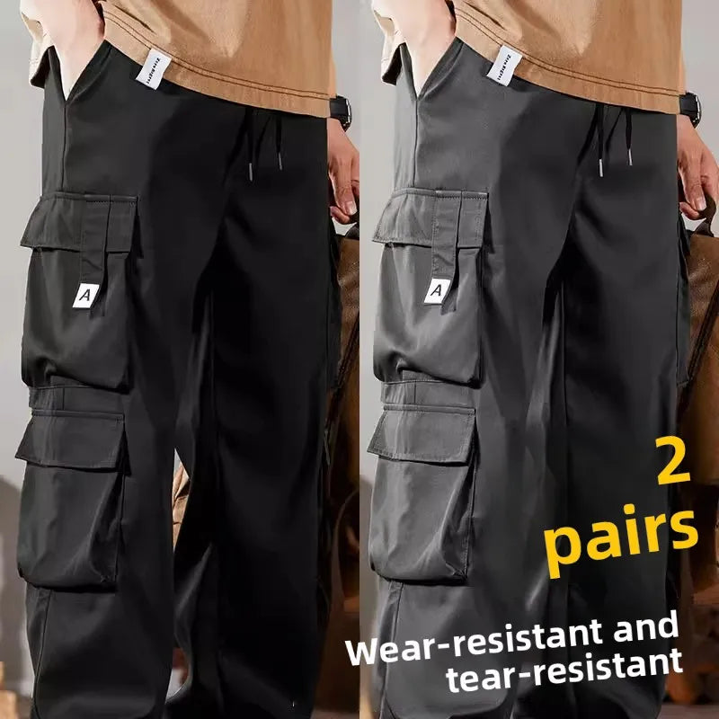 Men's Casual Workwear Pants Large Size 2024 New Style Durable Leisure Set for Construction Work Summer Wear Elastic Cuff