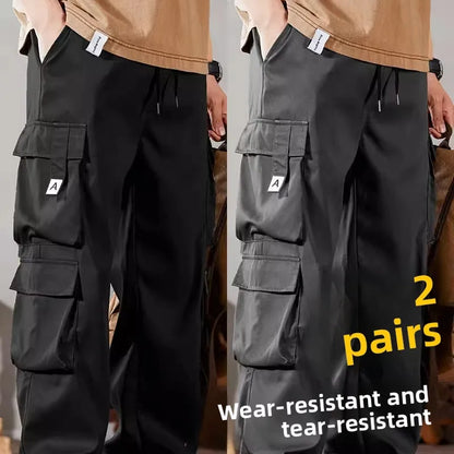Men's Casual Workwear Pants Large Size 2024 New Style Durable Leisure Set for Construction Work Summer Wear Elastic Cuff