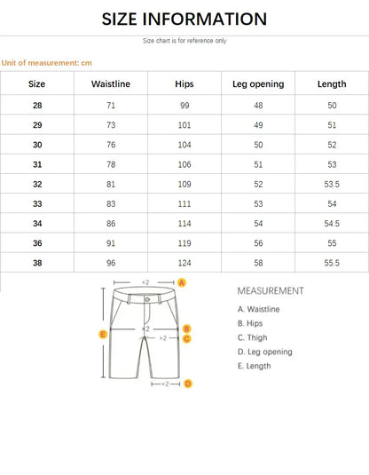Summer Vintage Denim Shorts Men's Fashion Straight Casual Loose Streetwear Bermuda Jeans Male Short Pants Streetwear