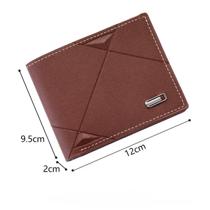Homme court bifold en faux cuir masculina billetera porte-cartes d'identité porte-monnaie pochette couleur unie hombre business mince