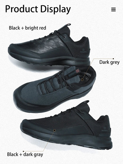 Men Hiking Shoes Litchi Leather High Quality Male Trekking Climbing Sneakers Non-slip Luxury Designer Outdoor Shoe