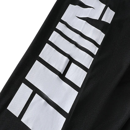 2-pcs Summer Youth Fashion Letter Set 13-16 Year Old Boys and Girls Simple and Versatile Letter Short Sleeve T-shirt Black Pants