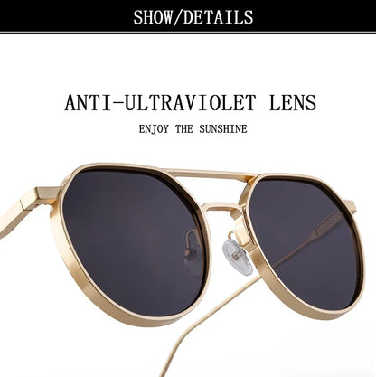 Heavy Metal Sunglasses For Men Round Steampunk Sunglasses Women Trendy Luxe Punk Fashion Glasses Gafas De Sol Hombre Zonnebril