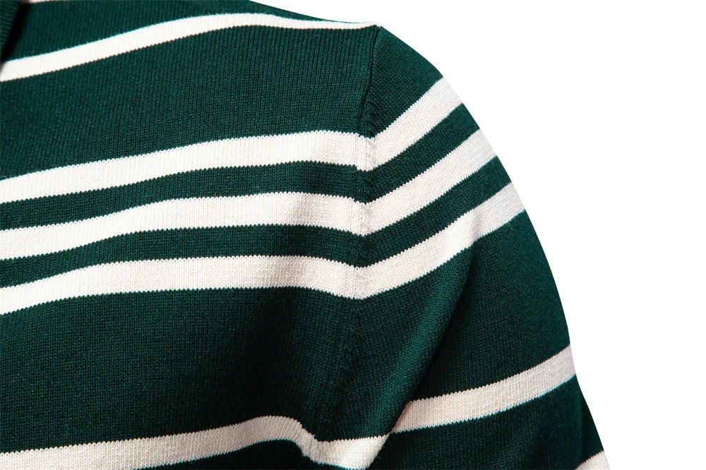 2025 Color Block Polo Men Striped Long Sleeve New Autumn Designer Social Business Premium T-shirts Male
