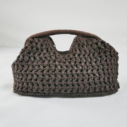 Fashion Straw Clip Shell Clutch Bag for Women Designer Paper Woven Handbags Casual vintage Handmade Summer Beach Bag 2025
