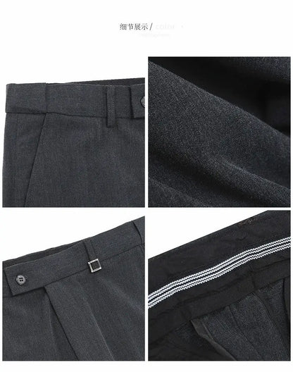 New Lnvisible Elastic Waistband Design Men Business Casual Pants High Quality Solid Slim Office Social Dress Suit Pant Oversized