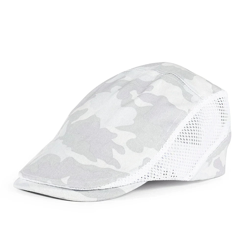 Summer Mens Hats Breathable Mesh Newsboy Caps Outdoor Baker Boy Boinas Cabbie Hat Fashion Driving Flat Cap For Women