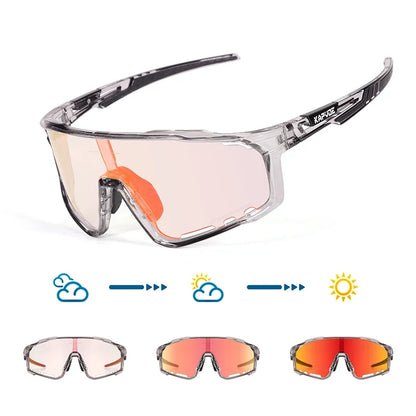 Color Photochromic Cycling Glasses MTB Sunglasses for Men Women Sport Speed Mountain Bike Bicycle Cycl Eyewear Goggle