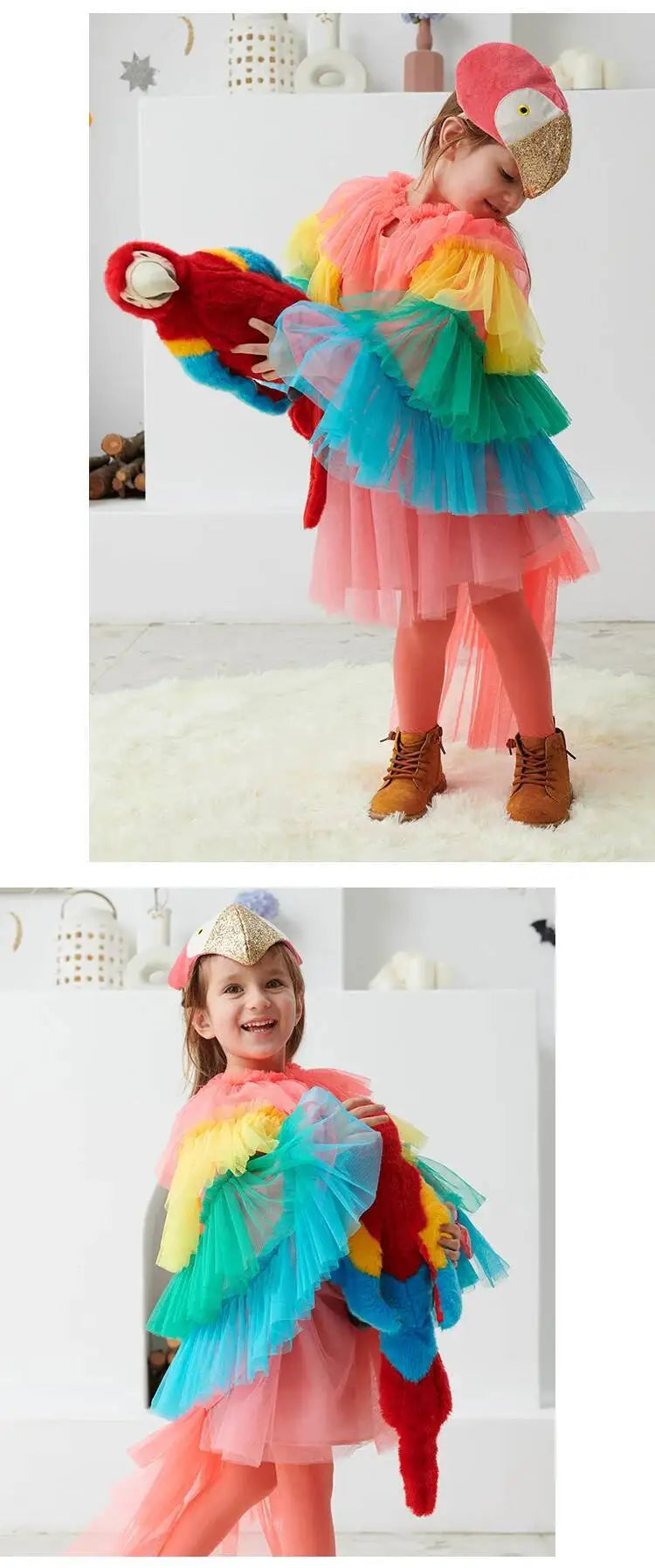 Halloween Children's Costume Cosplay Animal Parrot Performance Costume Kid Cloak Kindergarten Prom Animal Clothing