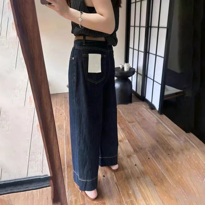 Women's Plus Size Straight-Leg Jeans Autumn Slimming Bell Bottoms 2025 New Arrival Trendy Pants Nine-Point Length