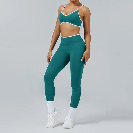 Seamless Yoga Set Women Gym Clothing Scrunch Bum Legging Sports Bras Padded Tank Top Workout Outfits Fitness Sportswear Suits