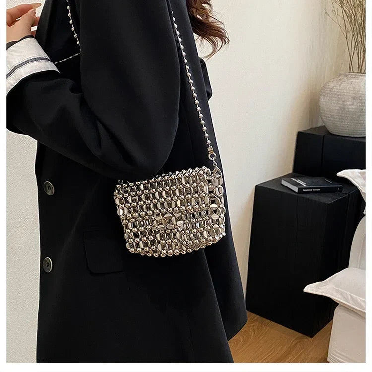 PU Sense of Luxury Solid Color Evening Bags Hollow Out Temperament 2025 Hot Sale Ladies Bags Versatile Fashion Shoulder Bags