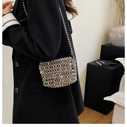 PU Sense of Luxury Solid Color Evening Bags Hollow Out Temperament 2025 Hot Sale Ladies Bags Versatile Fashion Shoulder Bags