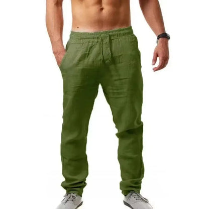 Cotton and Linen Pants Men Summer Straight Leg Casual Quick Drying Sports Pants Men Wide Leg Oversized Linen Pants 2025 New Item