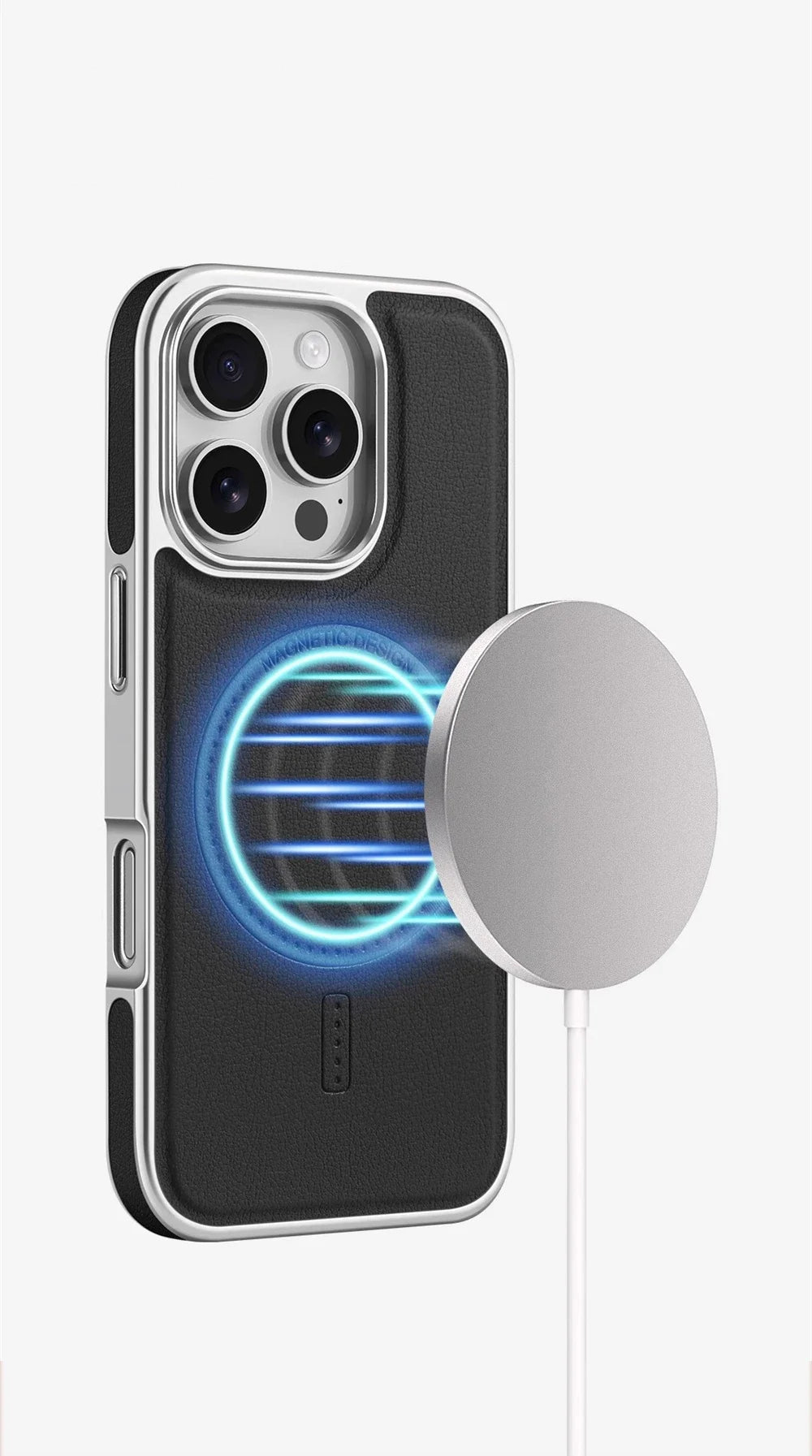 Premium Plating Frame Business Leather Magnetic Case for iPhone 17 16 15 14 13 Pro Max  Plus 17Air For Magsafe Shockproof Cover