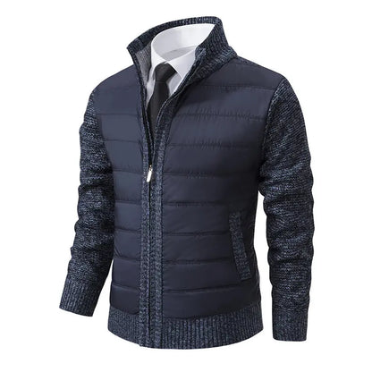 Men Cardigan Sweater Coat 2025 Autumn Winter Korean Warm Thickened Stand Collar Zipper Solid Casual Jacket Fashion Men Clothing