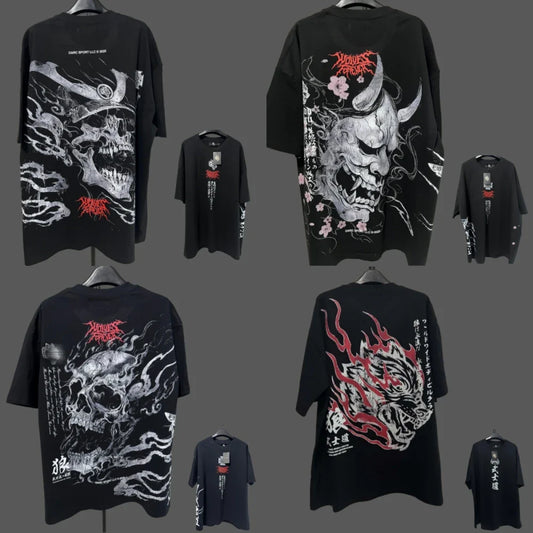JAPAN BUSHIDO Anime Printed Men T-shirt City Fitness Training Sportswear Loose Casual Crewneck Men's T Shirts Couples Cotton Tee