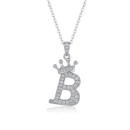 925 Silver Initial Necklace Sparkling Full Moissanite Diamond Pendant Charm Necklaces for Women Letter Name Choker Jewelry Gift