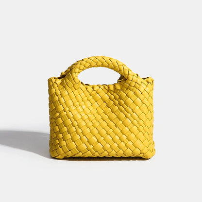 Designer bag Women's handbag Popular small size version PU leather woven bag Fashion style soft handmade bucket bag