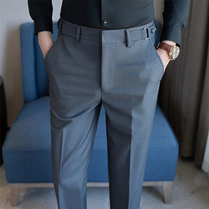 Neapolitan Fashion Business Casual Pants Men's Straight Leg Slim Fit Suit Pants Formal Office Social Wedding Dress Pants