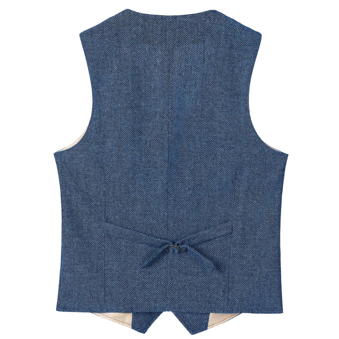 Men Vest Chanpagne Herringbone Double Button V Neck Waistcoat For Wedding Party Business Work Office Daily Casual Men Suit Vest