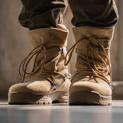 Men's Vintage High-top Desert Boots Outdoor Cowboy Boots Indestructible Work Shoes Winter Safety Shoes