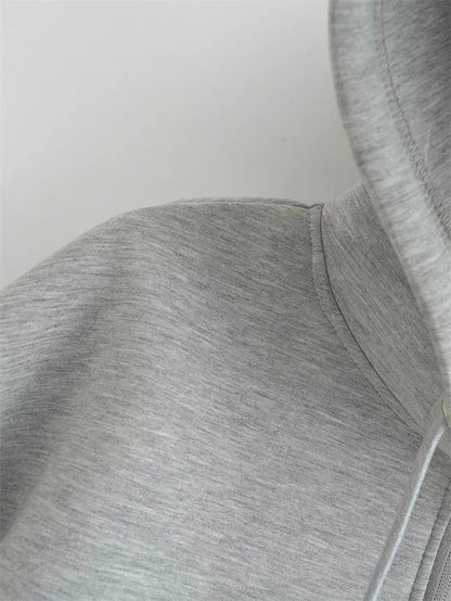Winter New Women's Zipper Hoodie High Street Unisex style Double Pockets Oversize Loose Sweatshirts Outerwear Top