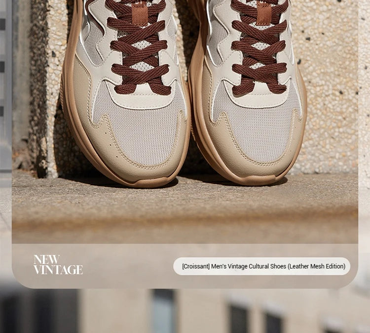 Men's Casual Shoes Retro Soft Versatile Breathable Vintage Mesh Leisure Grippy Lightweight Male Sneakers 672536776