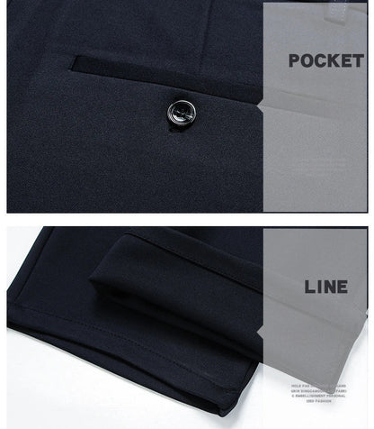 Elastic Men's Suit Pants Thin Straight Leg Pants Wrinkle Resistant Non-ironing Streetwear Men's Pants Business