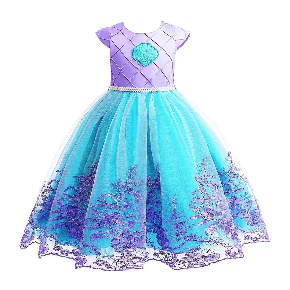 Mermaid Dress Girls Kids Cosplay Dresses Princess Costume Perform Clothes Birthday Party Halloween Clothing