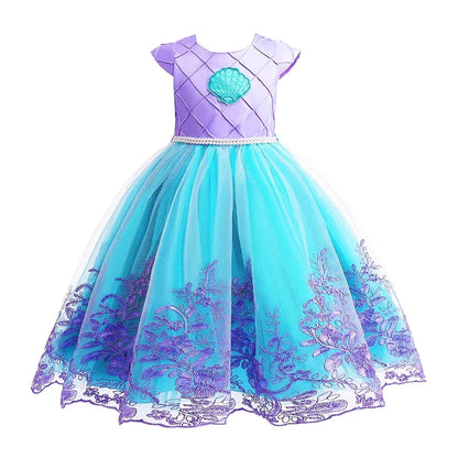 Mermaid Dress Girls Kids Cosplay Dresses Princess Costume Perform Clothes Birthday Party Halloween Clothing