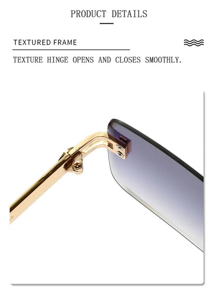 2025 Rimless Sunglasses Women Trendy Vintage Square Fashion Glasses Sunscreen Lentes De Sol Mujer Lunette Soleil Femme Zonnebril