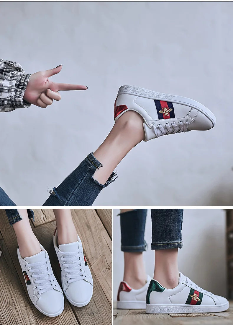 Original Brand Sneakers Men Bee Shoes High Quality Embroidery Men's Skateboard Shoes Comfortable Low Cut Women's Designer Shoes