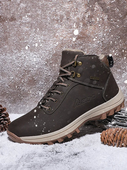 2024 Fashion Outdoor Winter Snow Boots For Men Male Sneakers Adult Quality Rubber High Top Super Warm Plush Warm Ankle Boots