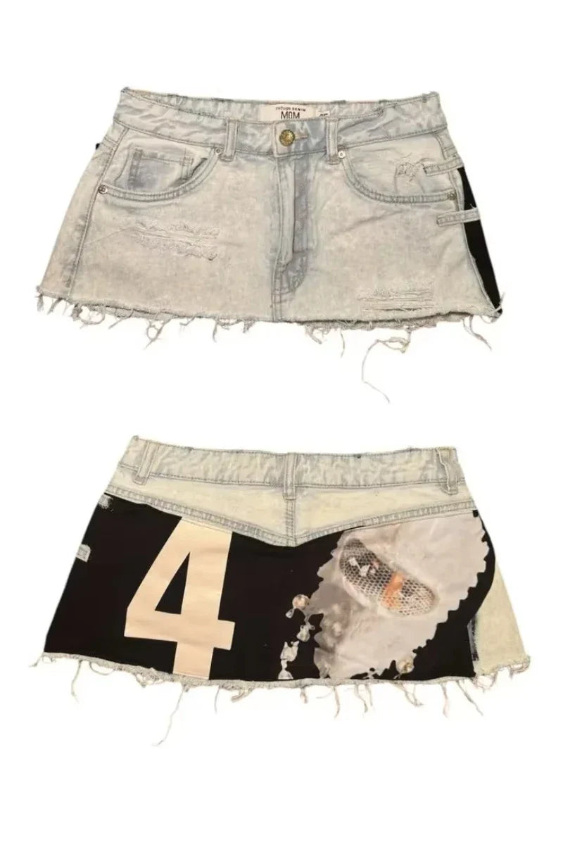 2026 American New Geometric Cherry Blossom Embroidery Wash Jeans Shorts Women Y2K Gothic Hip Hop Popular Casual Joker Shorts
