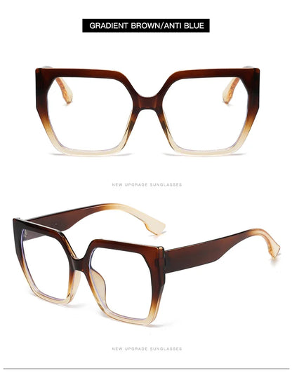 Cycling 8pcs Cateye Sunglasses Sets Women Luxury Minimalist Leopard Pattern Design Retro Polygonal Eyeglasses UV400 Unisex