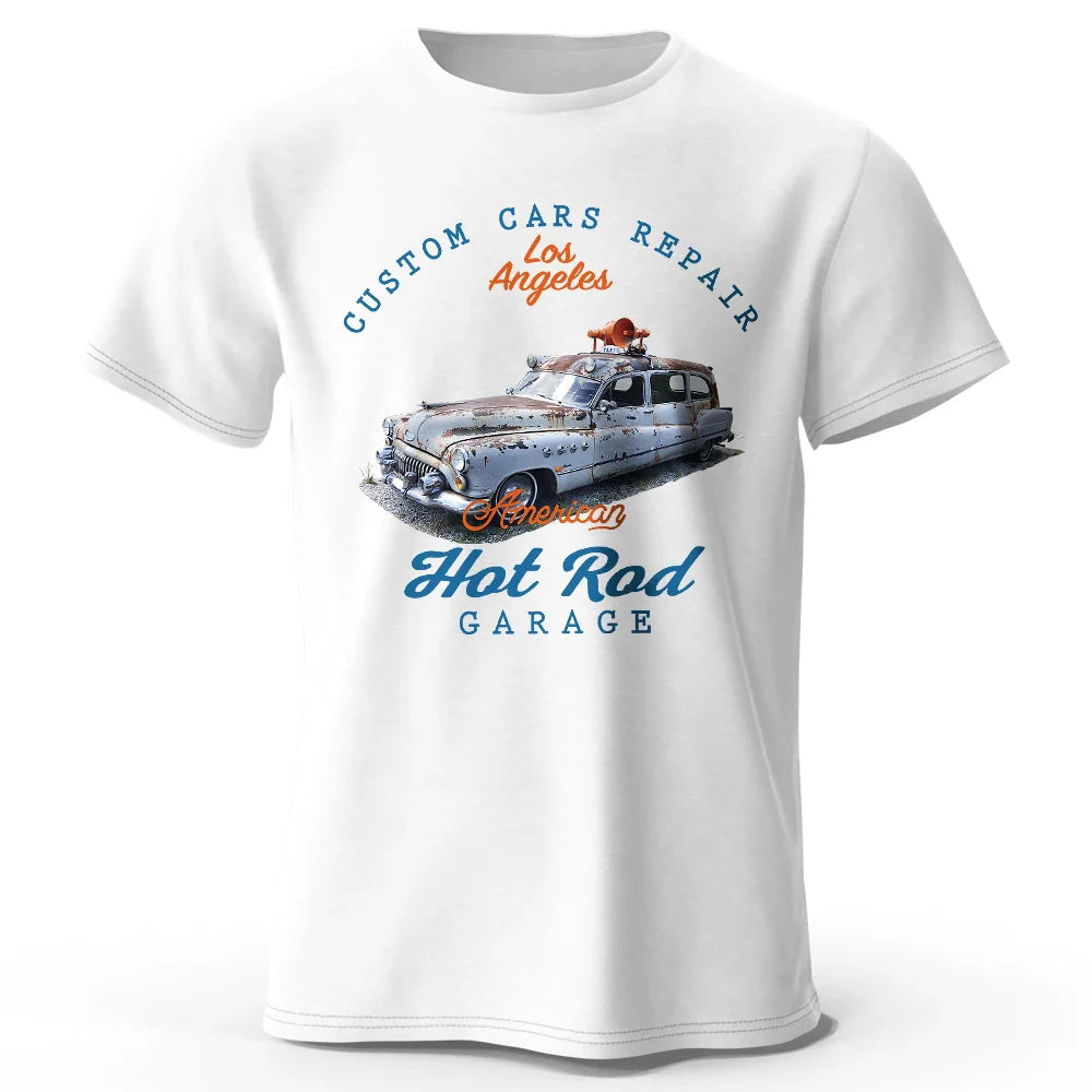 Custom Car Club Patch Printed Unisex Men Women T-Shirt Tees Tops 100% Cotton Embossed Logo Graphic Gearhead Outfit