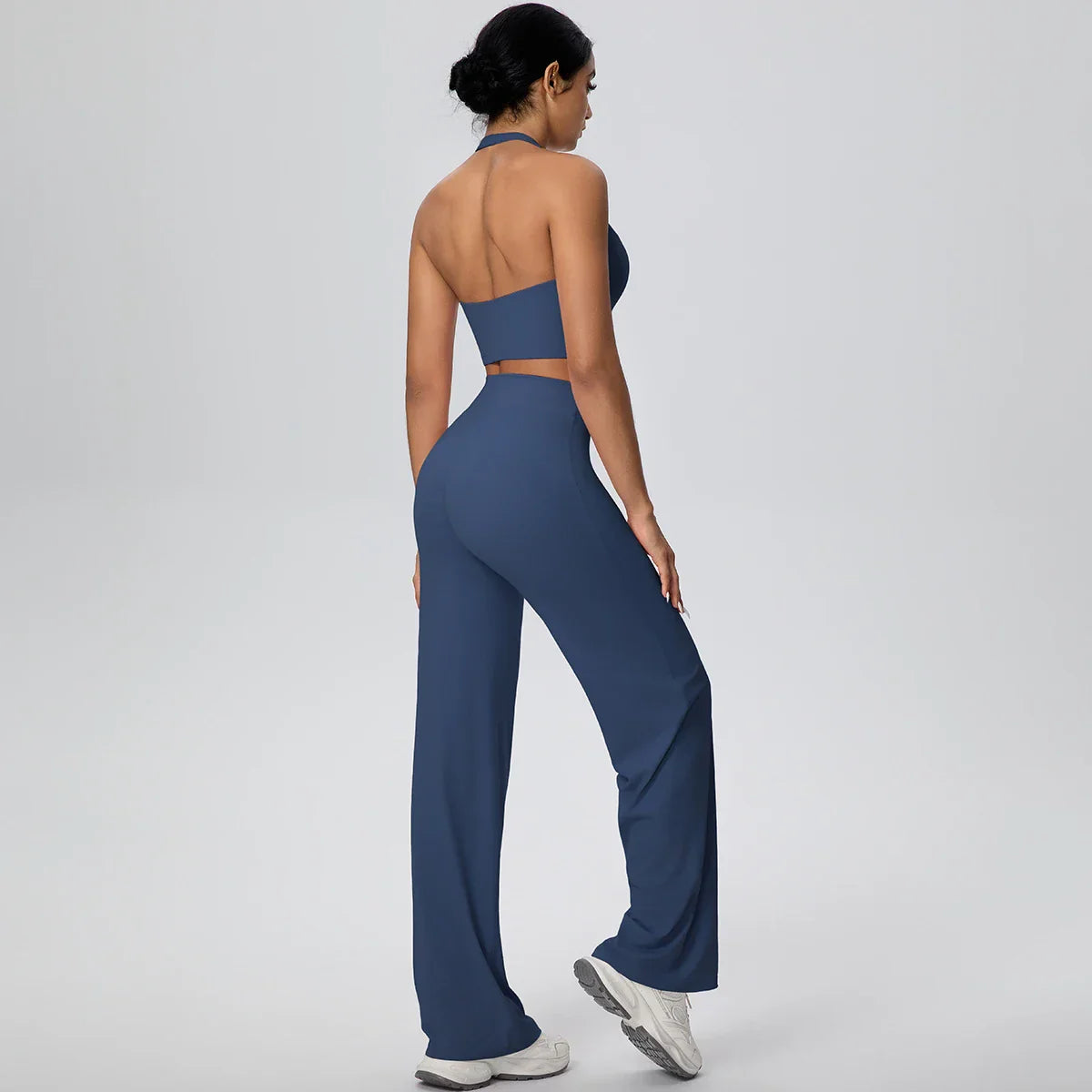 2Pieces Breathable Summer Workout Top Pants Yoga Set Yoga Underwear With Chest Pad Quick Drying Push Up Pencil Pants Yoga Set