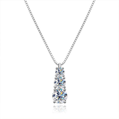 D VVS1 Moissanite Pendant Necklace for Woman 925 Sterling Silver Plated 18k White Gold Wedding Necklace with GRA Fine Jewelry