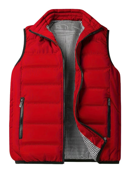 Men Vest Windproof Vest Men Jacket Sleeveless Vest Winter Jacket Casual Coat Men Down Cotton Warm Thick Waistcoat Thick Gilet