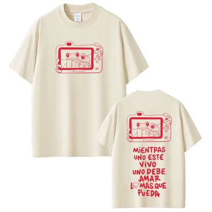Rapper Bad Bunny Tour 2026 Graphics T-Shirt Men Women Vintage T Shirts Short-sleeved 100% Cotton Hip-hop Aesthetics T-shirts