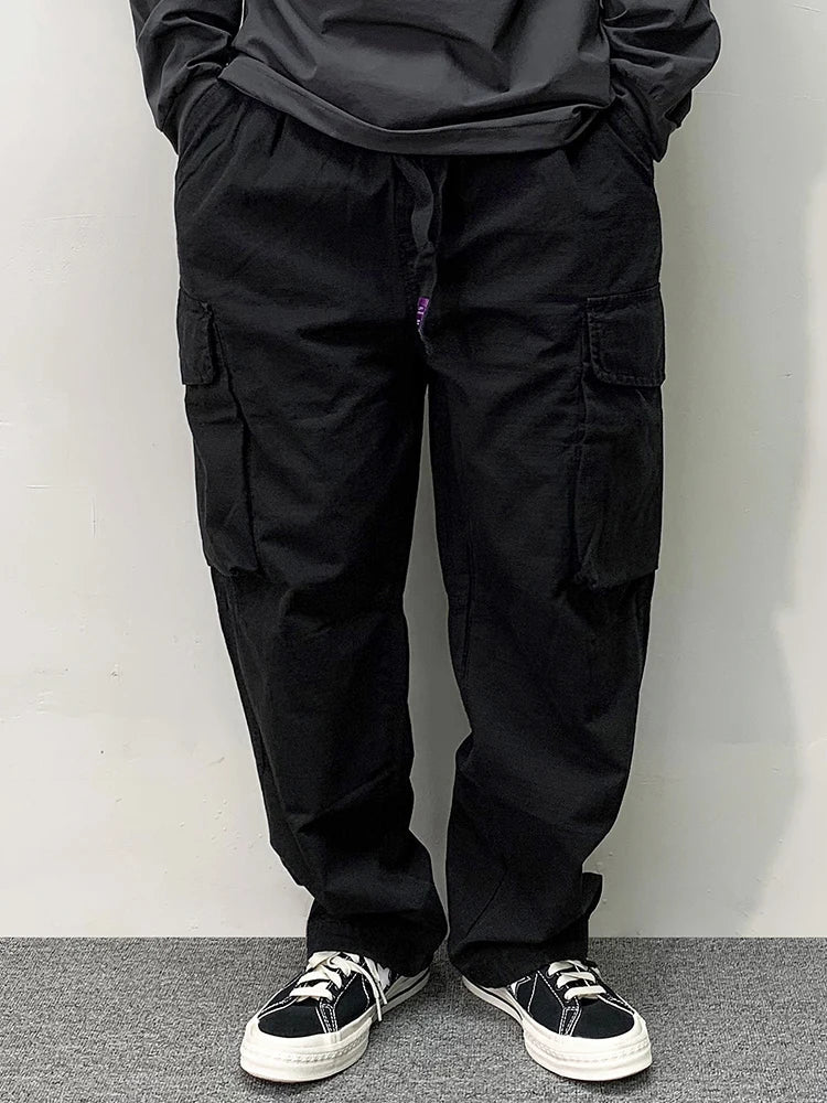 High Quality Cotton Cargo Pants Mens Clothing Plus Size Casual Pants Japanese Harajuku Casual Tactical Joggers Baggy Trousers