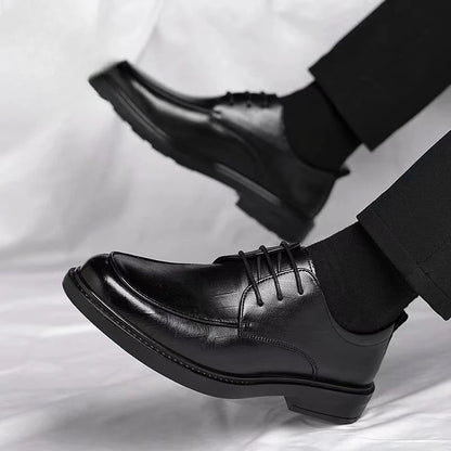 2024 New Men's Height Increasing Soft Leather Breathable Casual Business Elevator Shoes