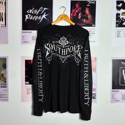 Y2K Nematode Phantom Thread Printing Long Sleeve T Shirt Loose and Heavy Style Old Washed Gothic Retro Street Fashion Top
