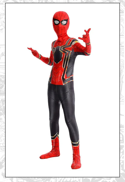 Spiderman Costume Spider Man Black Panther Iron Man Spider Gwen Cosplay Zentai Jumpsuit Bodysuit Halloween Costume Adult Child