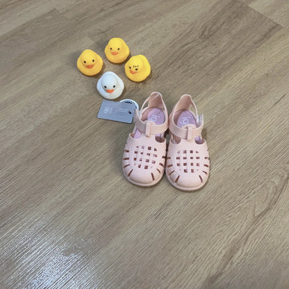 Boys Girls' Solid Color Casual Baotou Roman Sandals Baby Kids Jelly Beach Shoes Children's Soft Sole Non-slip Sandals SO125