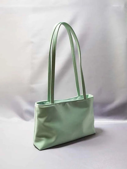 Luxury Silk Women's Shoulder Bag Square Underarm Handbag Contrasting Color Macaron Commuter Tote by Famous Brand